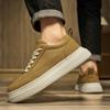 Luxusmarke Herren Lederschuhe Freizeit Outdoor Dicke Sohle Schnürung Herren Sneaker Vielseitig Gehen Herrenschuhe
