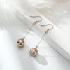 Korean Style Long Silver Pearl Earrings for Women with Personality and Elegance
