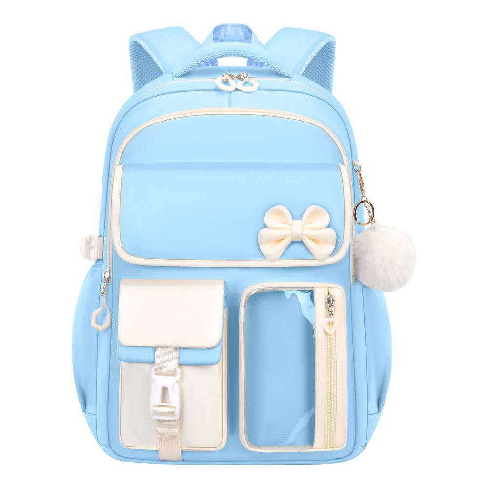 Large Capacity Bow Three-Piece Backpack Set for Girls: Perfect for Junior, Senior High, and College Students