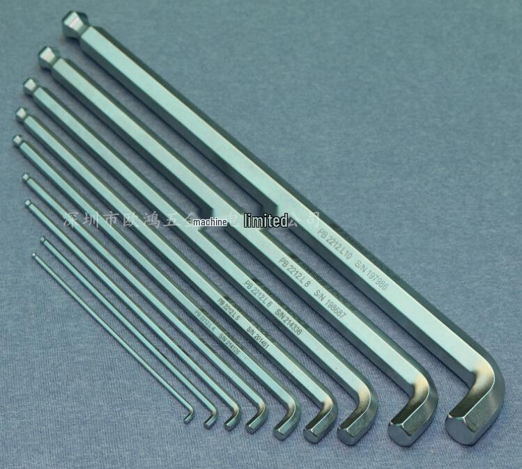 Swiss PB 2212L 100° Short Ball Head Hex Key, 2-8MM Series 3mm