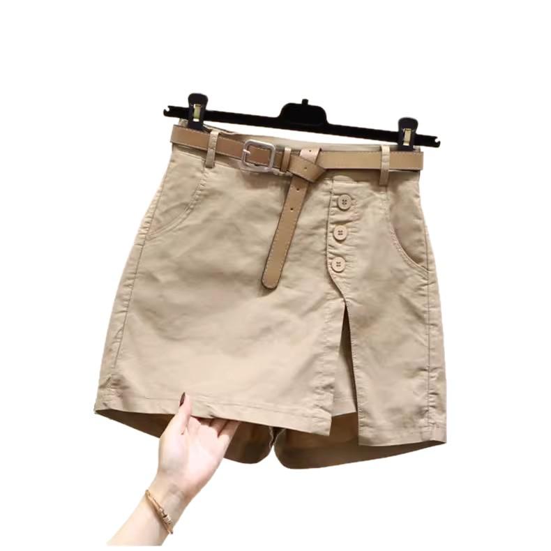 Women's Summer 2025 Wide-Leg Mid-Length Workwear Shorts - Petite & Plus Sizes