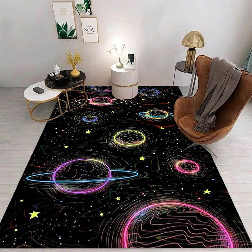 Space Planet Carpet Starry Sky Carpets for Living Room Decor Illusion Sofa Rugs Home Bedroom Nonslip Area Floor Mat Kid Play Mat
