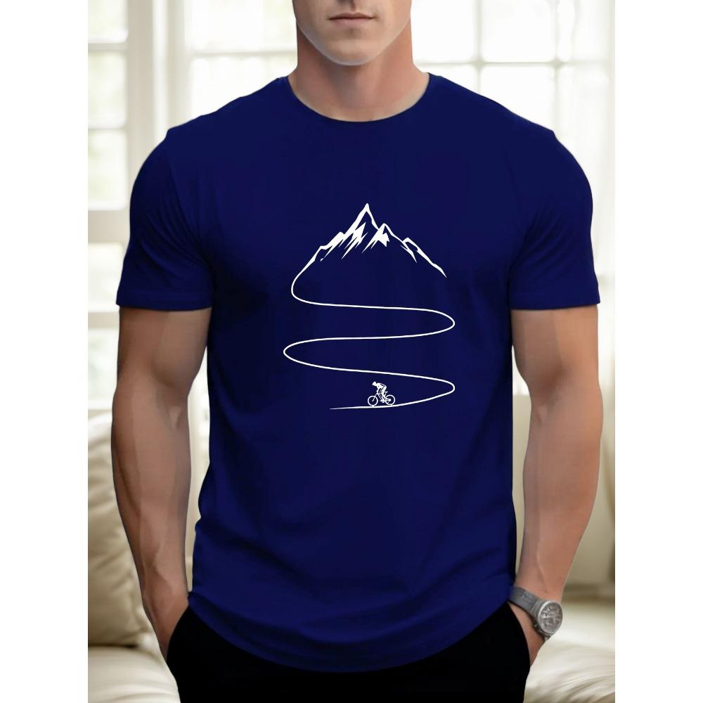 Fashionable Bicycle Hiking Pattern Printed Casual Top