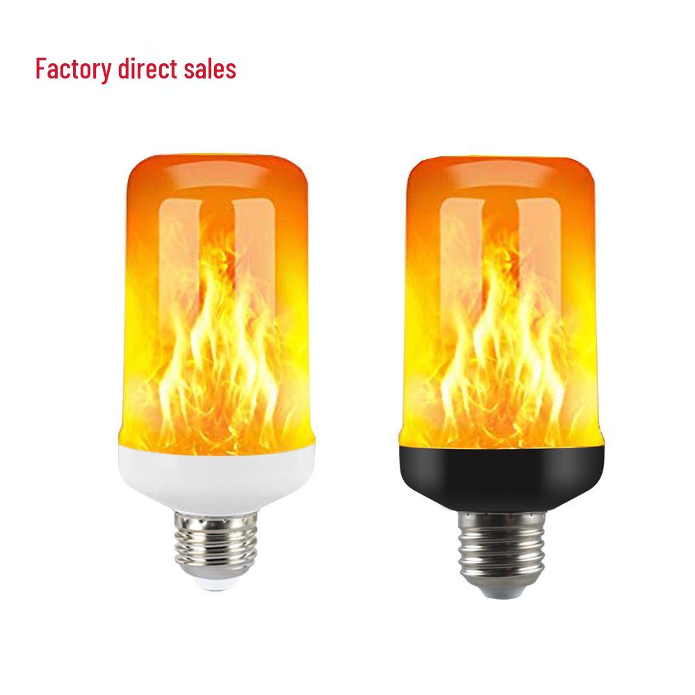 

In-Stock LED Flame Bulb with Gravity Sensor - E27 Base, 4 Modes, Yellow Light Effect Torch Black Base 54 Beads