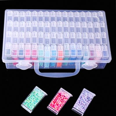 32/48/64 Fächer Kreuzstich Werkzeug Organizer Klare Aufbewahrungsbehälter DIY Bastelbedarf für Diamond Painting Stickerei