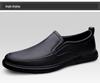Men's Autumn Casual Slip-On Loafers: First Layer Cowhide Leather, Thick Sole, Breathable for Middle-Aged.