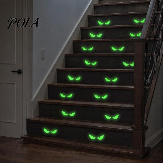 Glow In The Dark Stickers Halloween Demon Eye Wall Stickers, Scary Luminous Ghost Waterproof Fluorescent Decals Eyeball Decals, Self-Adhesive