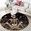 Skull Flower,Round Area Rug,Carpet Rug for Living Room Bedroom Sofa Playroom Decor,Non-slip Floor Mat