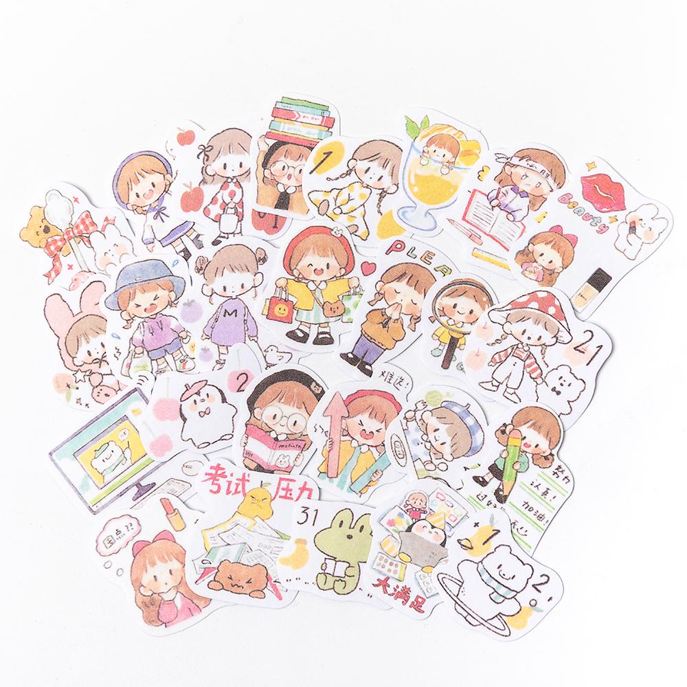 185pcs/lot Kawaii Stationery Stickers Cartoon Girls Diary Planner Decorative Mobile Sticker Scrapbooking DIY Craft Sticker