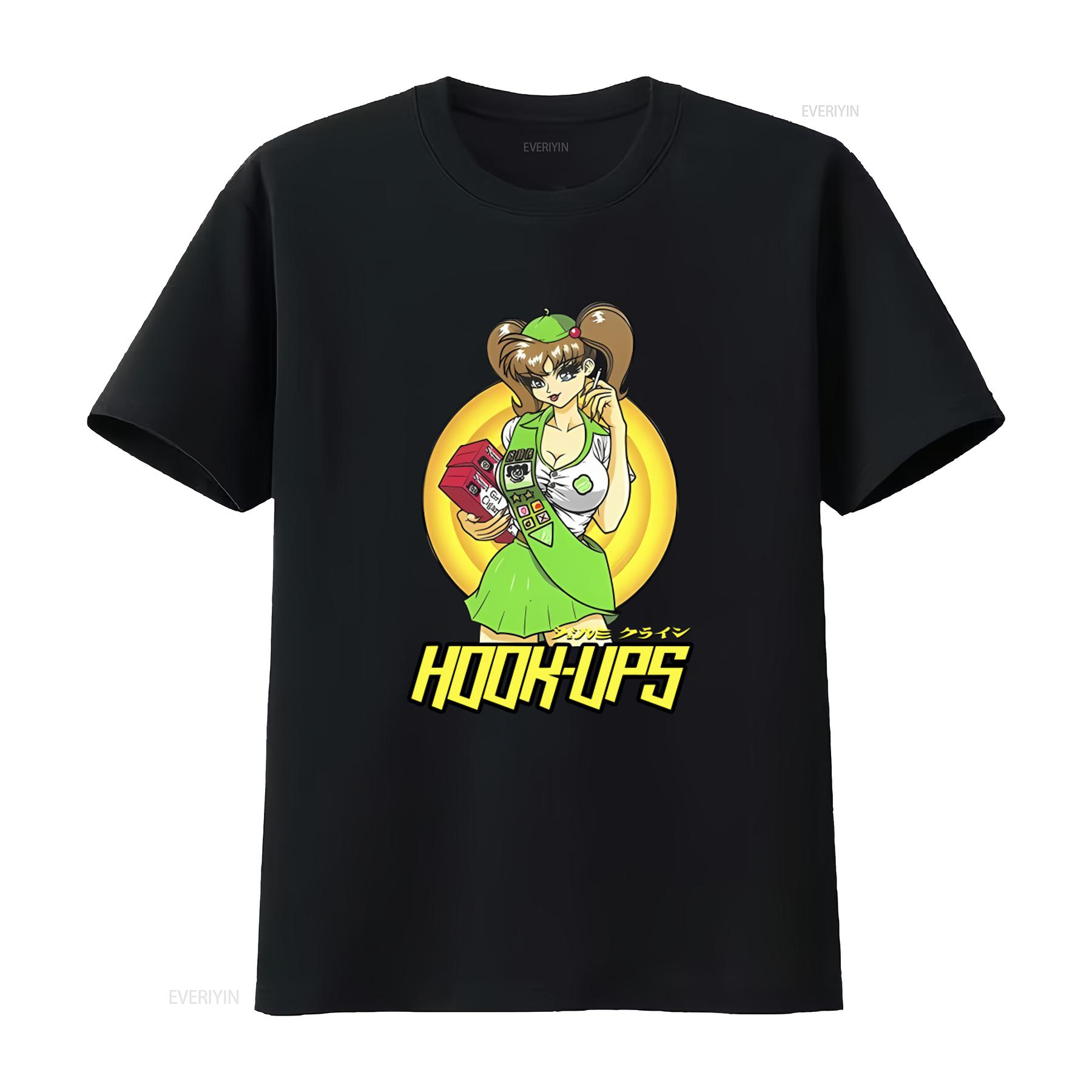 

New Limited Hook Ups Skateboard Scout Girl Cigar Print T Shirt for S 4XL vintage Washed Slightly designer clothes Unisex 4XL