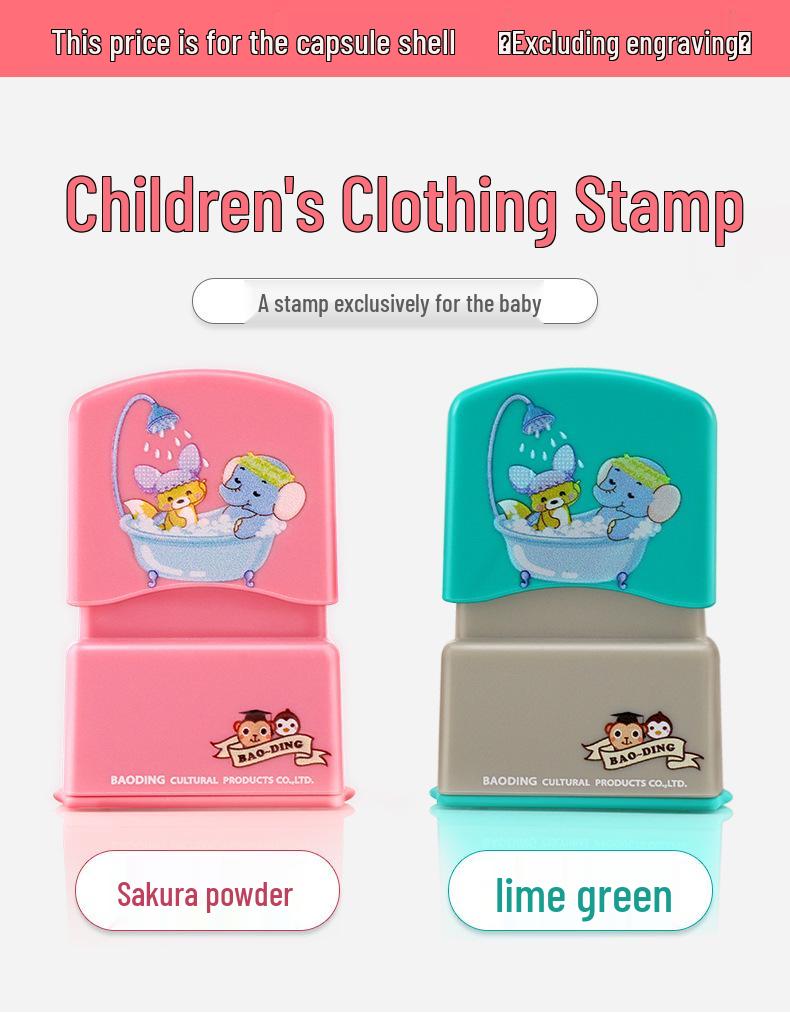 Custom Waterproof Name Stamp and Sticker Set for Children
