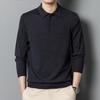 Men's Merino Wool Turn-Down Collar Sweater, Solid Color, Long-Sleeve, 2024 Autumn Collection