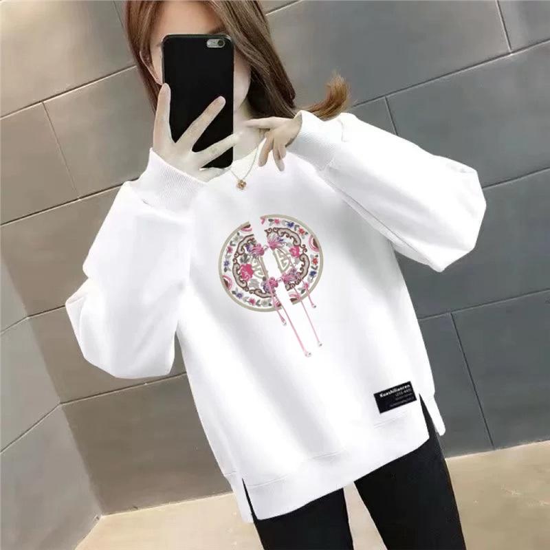 Plus Size Women's Velvet Thick Sweatshirt: Autumn/Winter Loose Fit, Slimming, & Fashionable