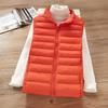 2024 Women's Lightweight Korean Style Padded Down Sleeveless Vest - Short Stand Collar, Plus Size Trendy Outerwear