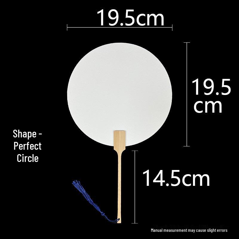 Double-Sided Thickened Raw Xuan Round Fan for DIY Painting and Calligraphy - Ancient Style Hand-Painted Lacquer Fan