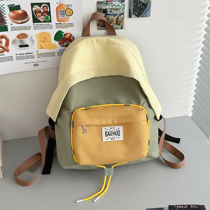 Contrast Color Dopamine Backpack Small Fresh and Cute Large Capacity High School Students Junior High School Girls Schoolbag Large Capacity Backpack