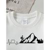 European Sizes Girls' Soft Crewneck Sweatshirt Mountain Hiker Heartbeat Adventure Print, Casual All-Match for Fall Winter, Ideal Present.