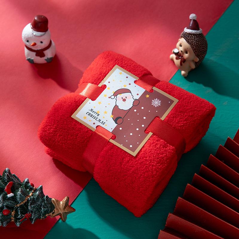 Christmas Towel Gift Box Set New Year Towel Creative Holiday Present Souvenir Package 35X75CM красный