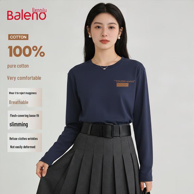Baleno Women s Loose Fit Pure Cotton Long Sleeve T-Shirt XL