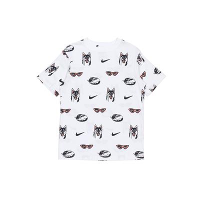 Nsw Bf Hund Aop Lässig Sport All-Over Print Atmungsaktiv Kurzarm T-Shirt Damen Oberteile Weiß DJ1833-100
