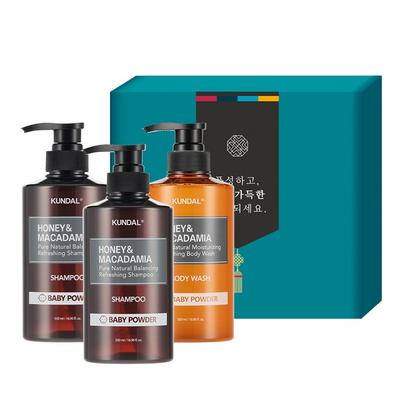 Kundal Hair Body 3 Holiday Gift Set D Baby Powder s příchutí, 1 sada, sada oblíbené korejské kosmetiky