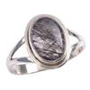Natural Black Rutile Gemstone 925 Solid Sterling Silver Jewelry Ring S.9.5 G8q37