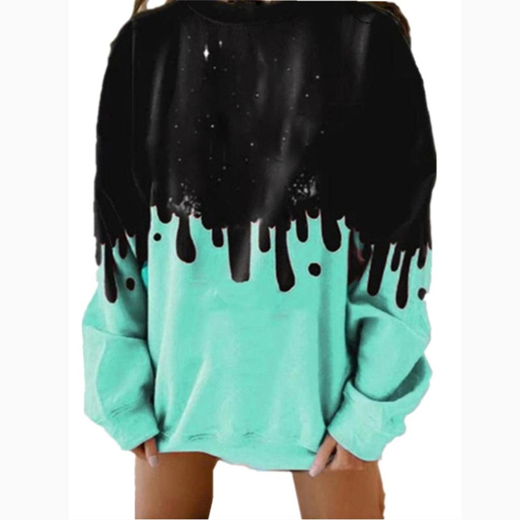 Sweatshirt Women Tops Plus Size Long Sleeve Tie-dye Casual Pullover Tops Autumn Winter Clothes Women