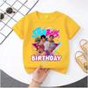 2026 New K-POP Saja Boys Print Short-Sleeved Spring Family Clothing for Boys and Girls Cute Polyester T-shirt for Boys and Girls