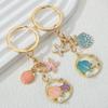 Ocean Series Seashell Conch Starfish Keychain Women Girls Keyrings Birthday Party Jewelry Gifts