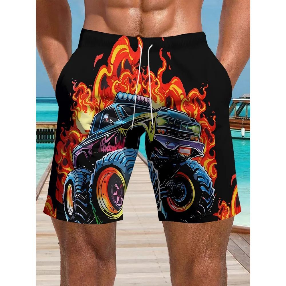 Men's Essential Casual Shorts Outdoor Wear Creative Fun Colorful 3D Printed Shorts Loose Casual Plus Breathable Cool Summer Versatile Shorts