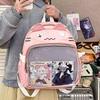 Y2K Emoji Cat Ita Backpack Cute Girls Transparent Rucksack Large Capacity Student DIY Display School Bag Fashion Travel Knapsack