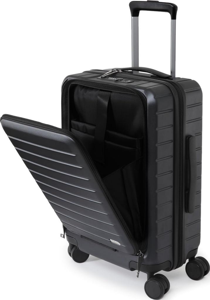 Suitcase Carry Bag Carry Case Front Open Inch PC Storage TSA Lock S Size 35L [Evoon] Carry-on 15.6 (Graphite Gray)