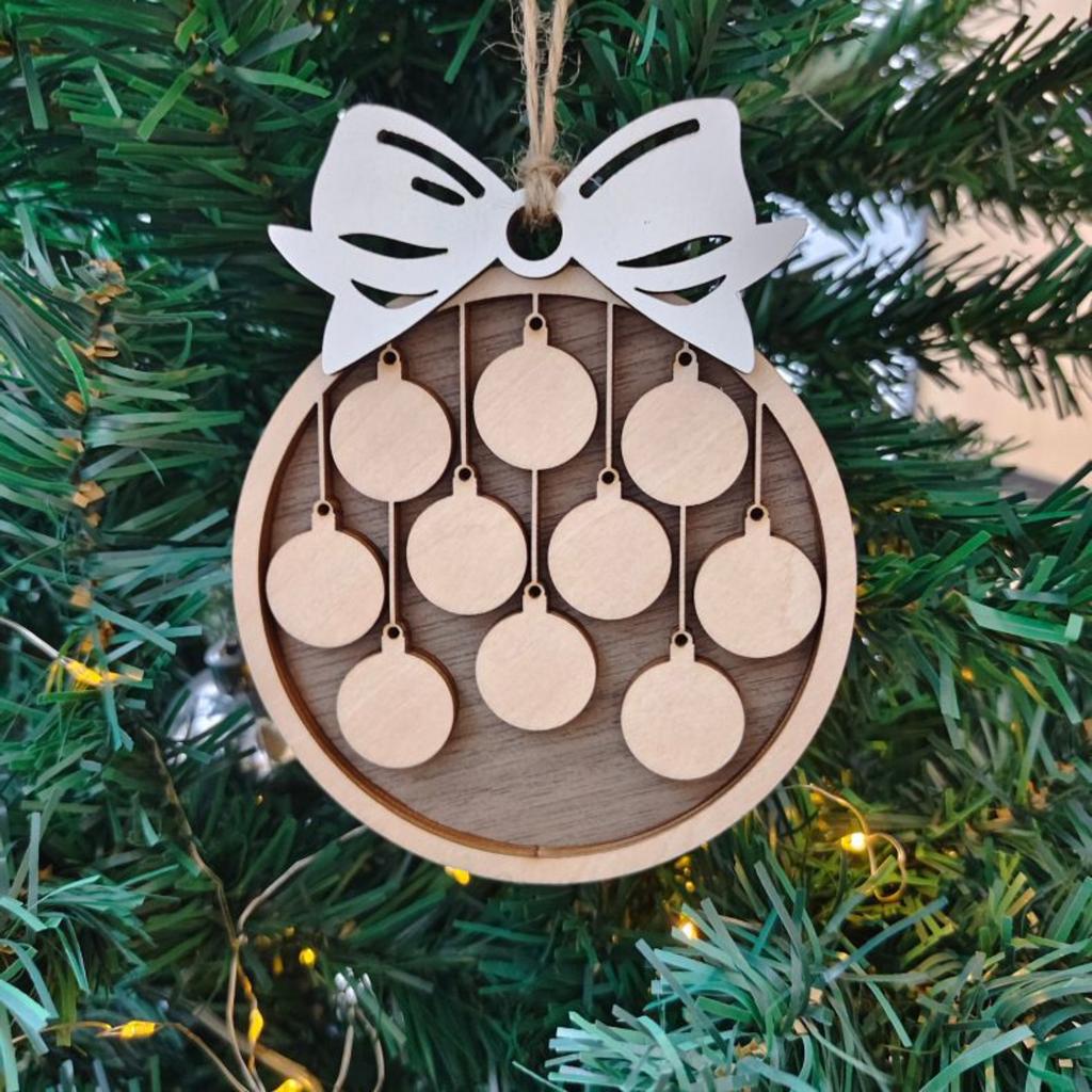 Christmas ReindeerWooden Tag Bow Christmas Tree Decoration