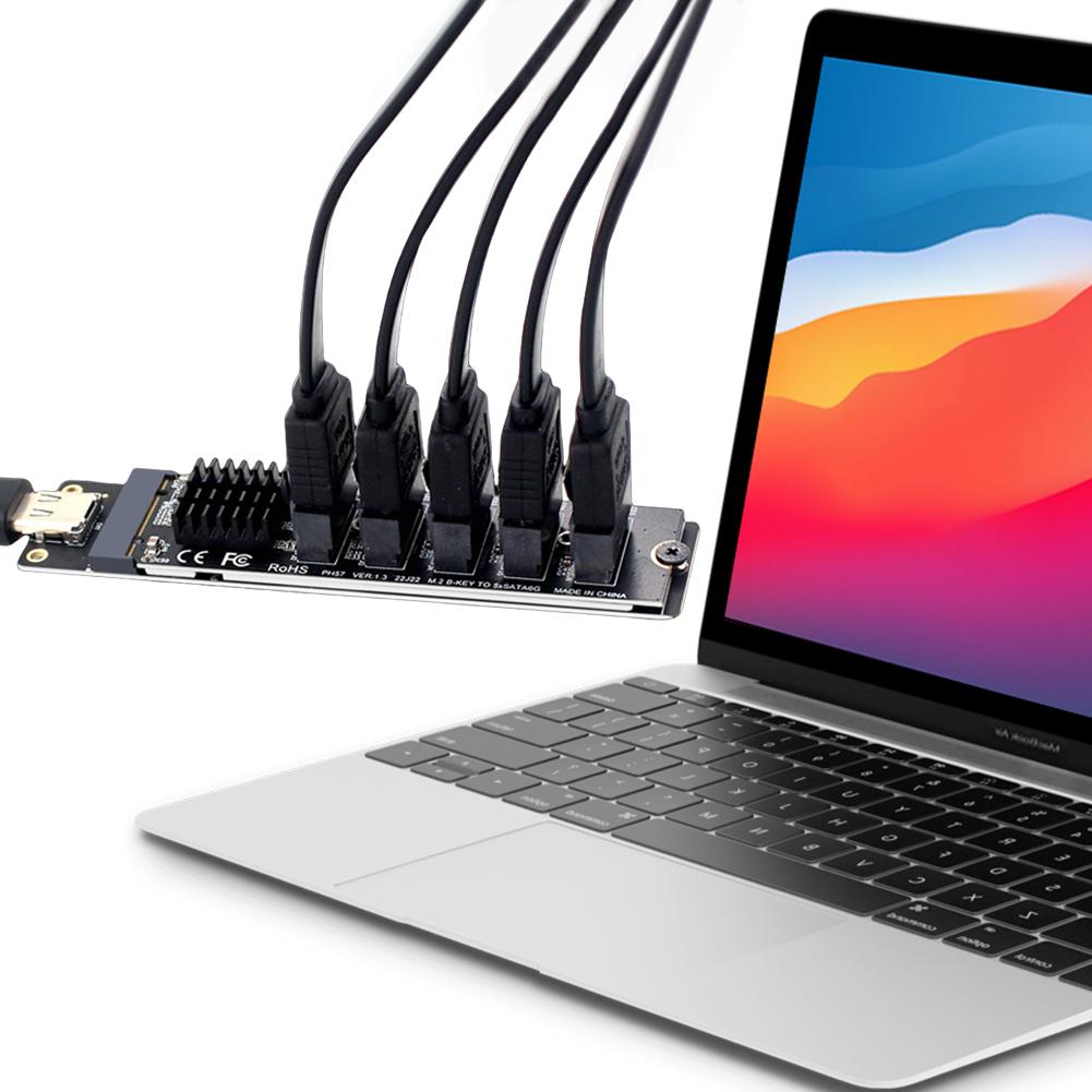 Type C To 5-Port SATA 3.0 Adapter Card 6Gbps JM575+JMS580 Chip USB C To SATA 3.0 Adapter Plug and Play Converter Card for PC