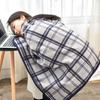 Facecloth Blanket Snap Button Blanket Office Shawl Blanket Plaid Shawl Thickened Cape