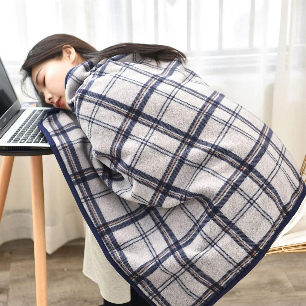 Facecloth Blanket Snap Button Blanket Office Shawl Blanket Plaid Shawl Thickened Cape