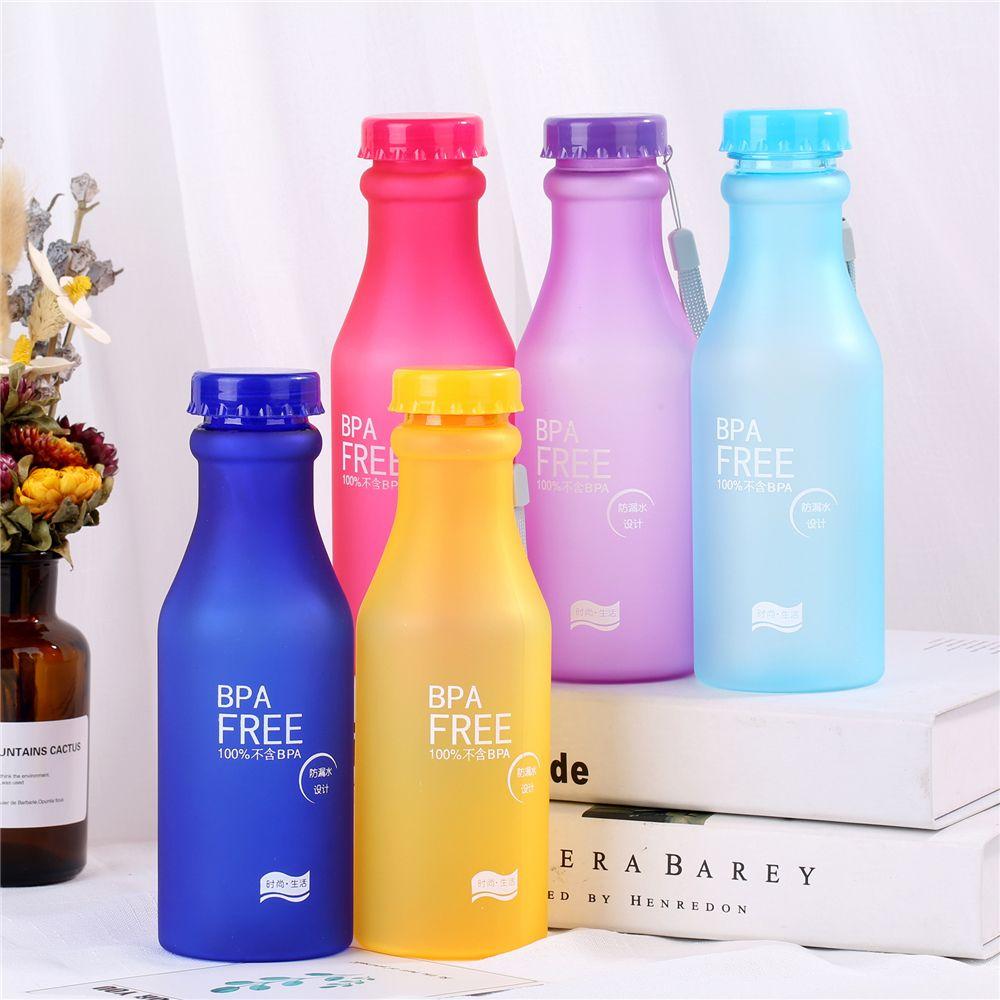 550ml Unbreakable Water Bottle Sports Drinking Bottle Cycling Traveling Running Climbing Plastic Portable Dull Polish Cup