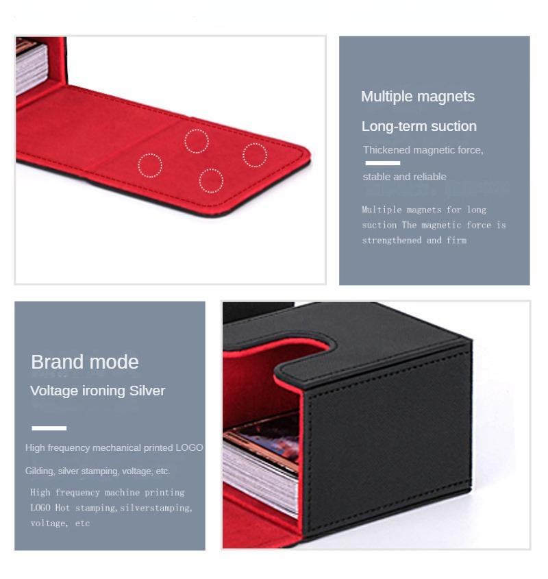 100+ Trading Card Deck Box PU Leather Gathering Card Toy W/ Magnetic Closure Game Cards Storage Game Card Case Protector