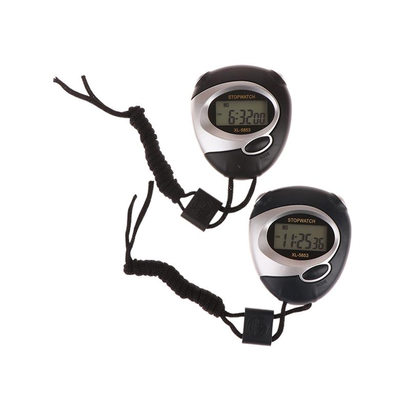 Ręczny Stoper Sportowy Licznik Wodoodporny Cyfrowy Wyświetlacz LCD Chronometr Timer Fitness Do Pływania Biegania Treningu Sportowego