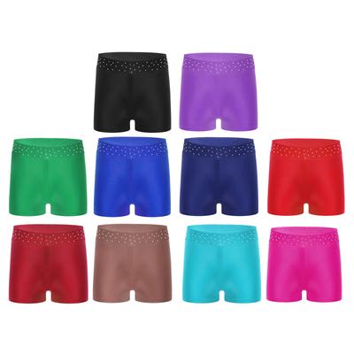 Flickor Konståkningsshorts Glänsande Strass Midjeband för Dans Gymnastik Akrobatik Föreställning
