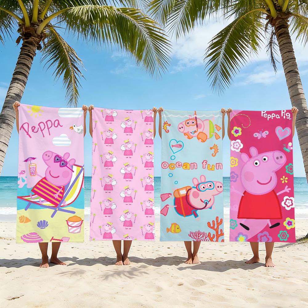 Cartoon P-Peppa Towel P-Pig Beach Towel Travel Lightweight Skin Friendly for Pool Beach Camping Cruise Summer