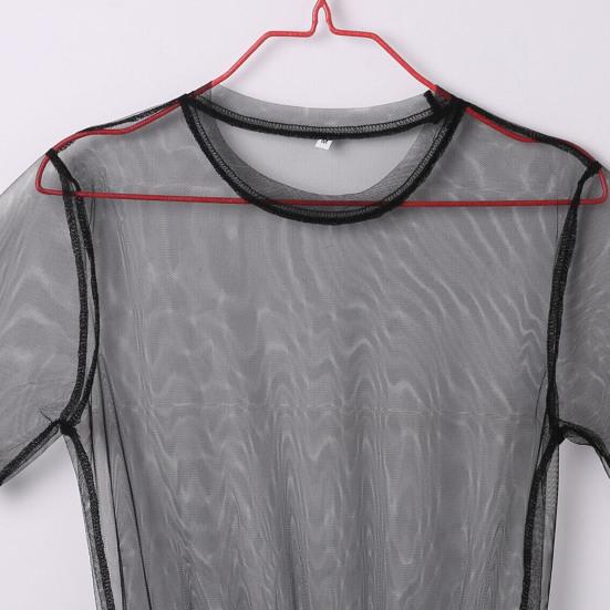 Anti-UV Tunn Trendig Flowy Fåll Genomskinlig Bikini Cover Up Klänning