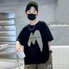 Boys' Short Sleeved T-shirt Children's T-shirt Loose Letter Round Neck Top Summer Children's Clothing