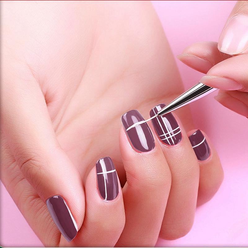

1 PCs Double Head Crystal Handle Drawing Liner Brush Painting Pen Gel Polish Crystal Nail Art Manicure Tools for Beauty Salon чёрный