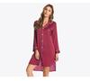 Simulation cardigan ice silk long-sleeved women's nightgown women's loungewear plus size loose reverse neck bathrobe women's