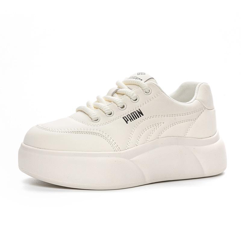 Women's 2024 Spring Magnetic Vibration Massage Shoes - Casual, Thick-Soled, Versatile Sports Shoes In White with Plus Velvet