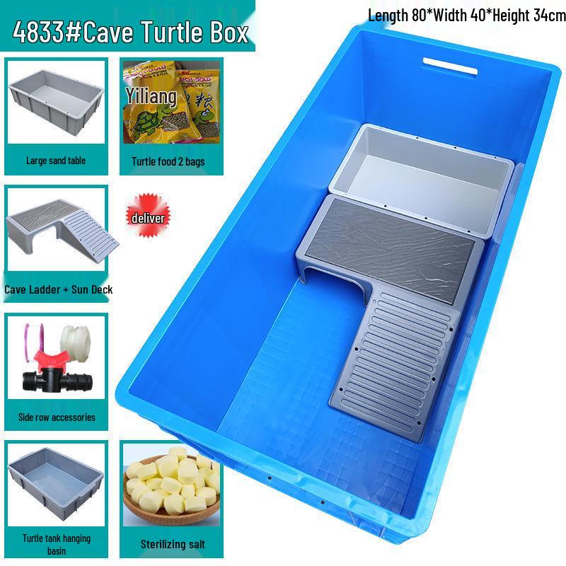 Large Plastic Turtle Tank with Sunning Platform and Breeding Box