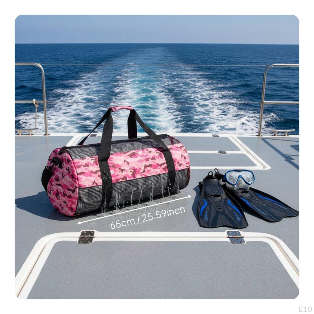 Scuba Gear Duffel Bag Detachable Shoulder Strap Mesh Dive Heavy Duty for
