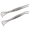 Root Rake with Tweezer 3 Prong Stainless Steel Loosen Soil Bonsai Tree Tools with Ergonomic Handle