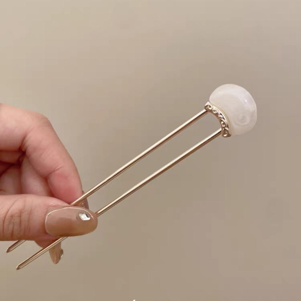 Trendy U Shape Metal Moon Hair Sticks for Women Vintage Elegant Chinese Black Crystal Hairpins DIY Hairstyle Hair Accessories